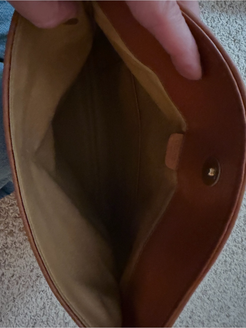 Celine Triomphe Canvas Fold-Over Clutch in Beige and Brown Trim - Picture 9 of 14